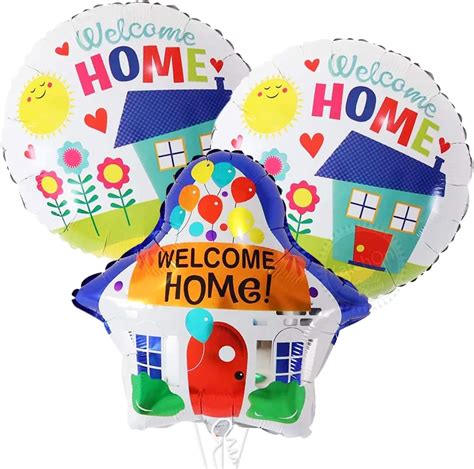 Welcome Home Balloons with House Shaped Balloons .